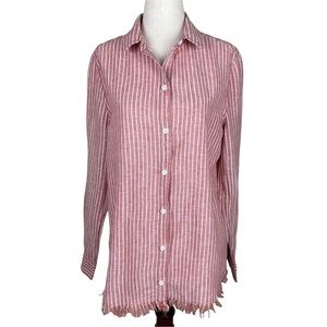Beachlunchlounge Red Striped Button Down Top